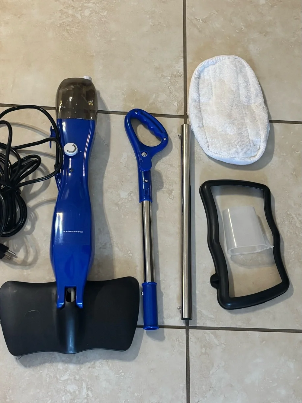 Handheld Blue Electric Floor Cleaner - Corded Steam Scrubber